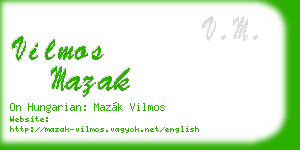 vilmos mazak business card